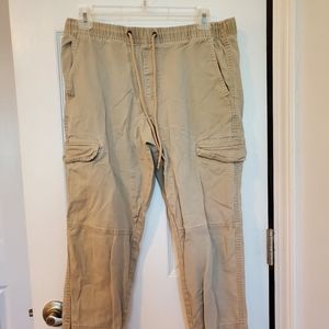Khaki cargo joggers